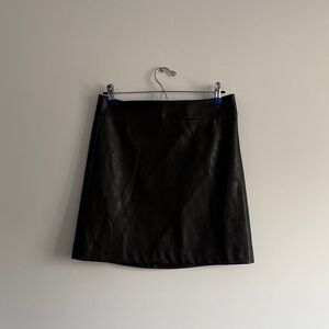 J. Crew Black Faux Leather Mini Skirt